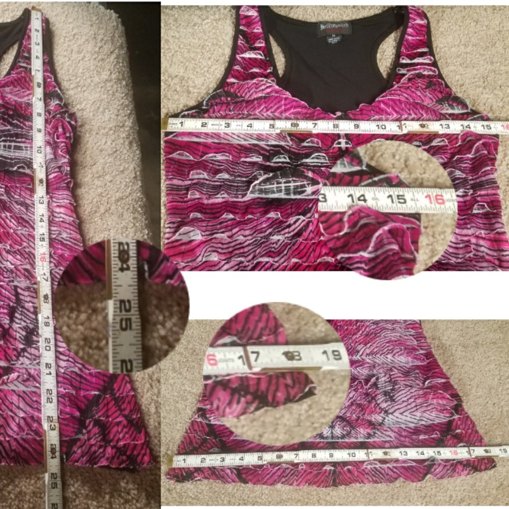 HOT TEMPERED Colorful Abstract Ruffle Down Summer Racerback - Picture 8 of 9